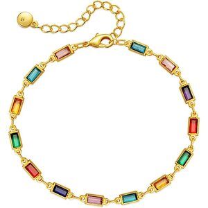 Dainty Gold Bracelets for Women, 18 Gold Plated Adjustable Evil Eye/Butterfly/Be